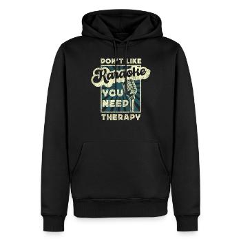 Karaoke Singer 80s Retro Vintage - Männer Premium Bio Hoodie - Schwarz - Vorne - Nico (187cm)