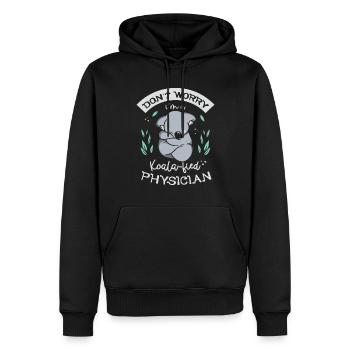 Keine Sorge, Ich Bin Ein Koala-fied Arzt - Männer Premium Bio Hoodie - Schwarz - Vorne - Nico (187cm)
