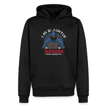 Je juge votre développeur web de site web facilement - Sweat à capuche Premium bio Homme - noir - Devant - Nico (187cm)