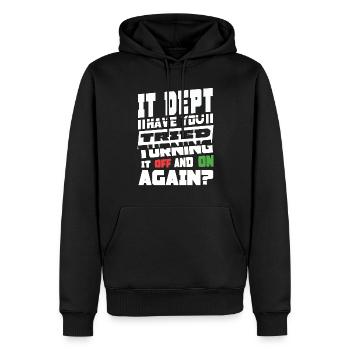 Have you tried to remove it from and again - Men’s Premium Organic Hoodie - black - Front - Nico (187cm)
