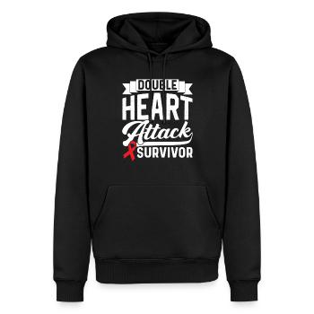 Doppelter Herzinfarkt Überlebender Herzanfall - Männer Premium Bio Hoodie - Schwarz - Vorne - Nico (187cm)