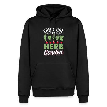 Voir mon jardin d’herbes aromatiques Herbes - Sweat à capuche Premium bio Homme - noir - Devant - Nico (187cm)