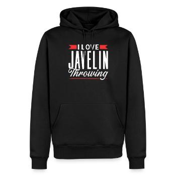 J’adore lancer le javelot lancer lancer le javelot lanceur de javelot lanceur de javelot - Sweat à capuche Premium bio Homme - noir - Devant - Nico (187cm)