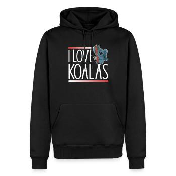 J’aime les koalas mignon Koala Koala Bear Animal - Sweat à capuche Premium bio Homme - noir - Devant - Nico (187cm)