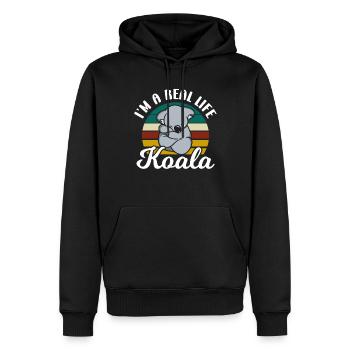 Je suis un vrai koala animal koalas koalas mignon koala ours - Sweat à capuche Premium bio Homme - noir - Devant - Nico (187cm)