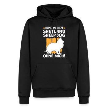Ohne meinen Shetland Sheepdog ohne mich - Männer Premium Bio Hoodie - Schwarz - Vorne - Nico (187cm)