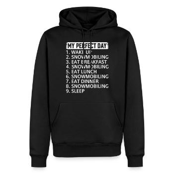 My Perfect Day - Snowmobiling Day Plan Snowmobile - Männer Premium Bio Hoodie - Schwarz - Vorne - Nico (187cm)