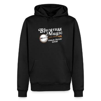 Banjo - Männer Premium Bio Hoodie - Schwarz - Vorne - Nico (187cm)