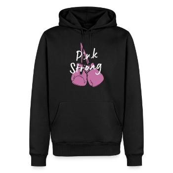Cadeau Cancer du sein Cancer du sein Rose - Sweat à capuche Premium bio Homme - noir - Devant - Nico (187cm)