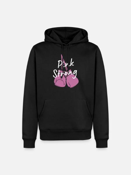 Regalo per il cancro al seno Cancro al seno Cancro rosa - Felpa con cappuccio ecologica premium da uomo - nero