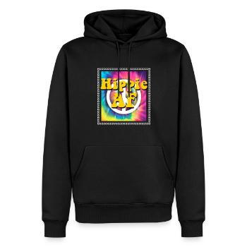 Hippie Geschenk Acidhead Flowerpower Hippi Hippy - Männer Premium Bio Hoodie - Schwarz - Vorne - Nico (187cm)