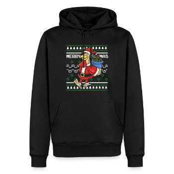 Pull de Noël moche Canard de Noël - Sweat à capuche Premium bio Homme - noir - Devant - Nico (187cm)