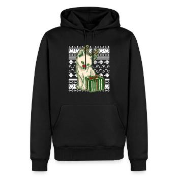 Moche pull de Noël Tshirt chat de Noël - Sweat à capuche Premium bio Homme - noir - Devant - Nico (187cm)