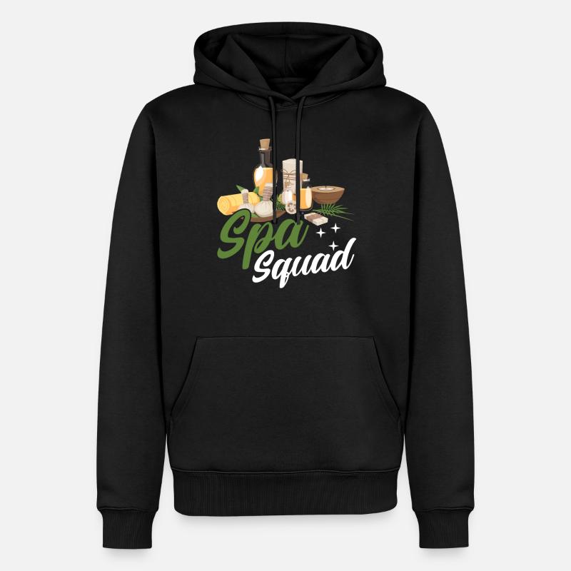 Escouade Spa - Sweat à capuche Premium bio Homme - noir