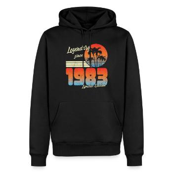 40. Geburtstag Legendary Since 1983 - Männer Premium Bio Hoodie - Schwarz - Vorne - Nico (187cm)