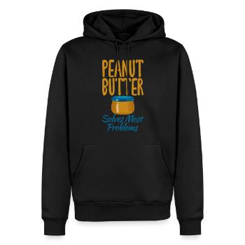 Erdnussbutter Liebhaber Geschenk - Männer Premium Bio Hoodie - Schwarz - Vorne - Nico (187cm)
