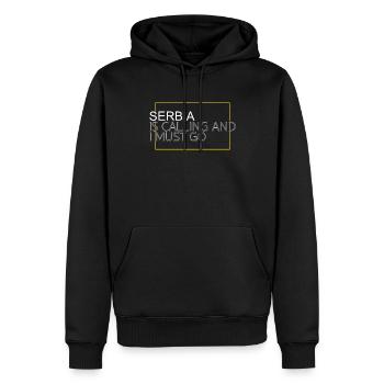 Serbien Spruch - Männer Premium Bio Hoodie - Schwarz - Vorne - Nico (187cm)