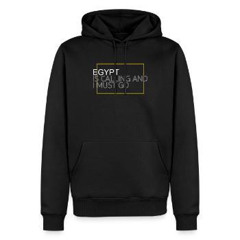 Egypte Dicton - Sweat à capuche Premium bio Homme - noir - Devant - Nico (187cm)