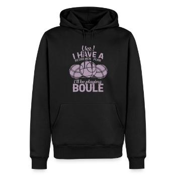 Régime de retraite Boule - Sweat à capuche Premium bio Homme - noir - Devant - Nico (187cm)