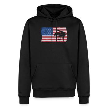 Musicien de piano - Sweat à capuche Premium bio Homme - noir - Devant - Nico (187cm)