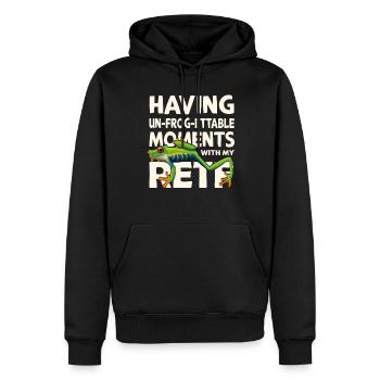 Unvergesslicher - Rotäugiger Baumfrosch - Männer Premium Bio Hoodie - Schwarz - Vorne - Nico (187cm)