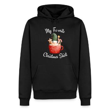 Ma chemise de Noël préférée - Sweat à capuche Premium bio Homme - noir - Devant - Nico (187cm)