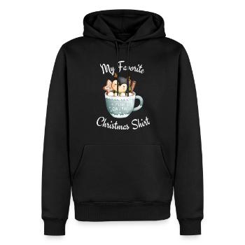 Ma chemise de Noël préférée - Sweat à capuche Premium bio Homme - noir - Devant - Nico (187cm)