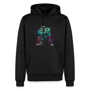 American Football Player Splash - Männer Premium Bio Hoodie - Schwarz - Vorne - Nico (187cm)