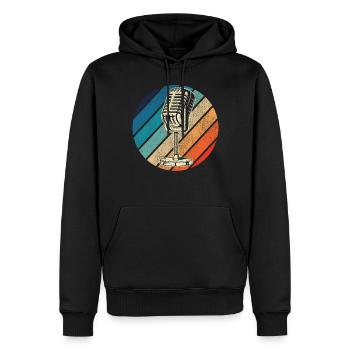 Karaoke Singer Microphone Vocalist - Männer Premium Bio Hoodie - Schwarz - Vorne - Nico (187cm)