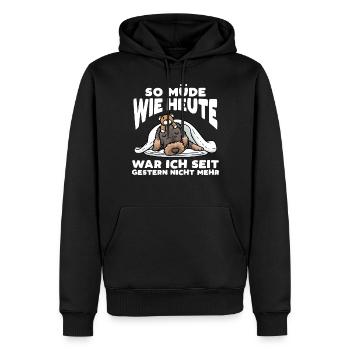 Rauhaardackel Hund Schlafen Schlummern So Müde Wie - Männer Premium Bio Hoodie - Schwarz - Vorne - Nico (187cm)
