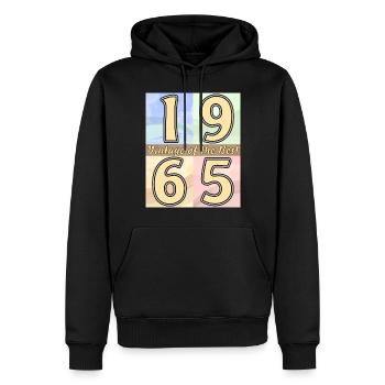 GEBURTSTAG JAHRESZAHL 1965 - Männer Premium Bio Hoodie - Schwarz - Vorne - Nico (187cm)
