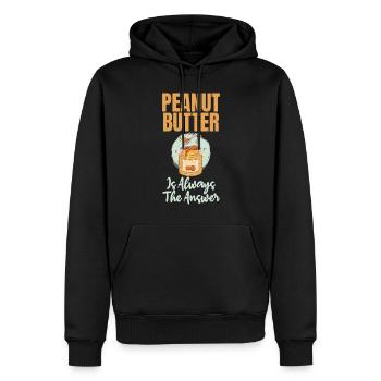 Cadeau amoureux du beurre de cacahuète - Sweat à capuche Premium bio Homme - noir - Devant - Nico (187cm)