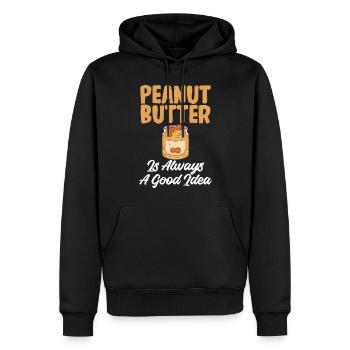 Erdnussbutter Liebhaber Geschenk - Männer Premium Bio Hoodie - Schwarz - Vorne - Nico (187cm)
