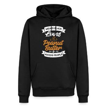 Peanut Butter Lover Gift - Men’s Premium Organic Hoodie - black - Front - Nico (187cm)