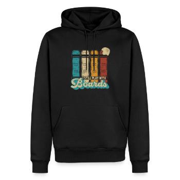 Snowboarding I Still Play With Boards - Snowboards - Männer Premium Bio Hoodie - Schwarz - Vorne - Nico (187cm)