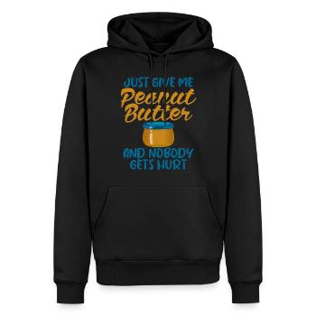 Cadeau amoureux du beurre de cacahuète - Sweat à capuche Premium bio Homme - noir - Devant - Nico (187cm)