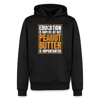 Cadeau amoureux du beurre de cacahuète - Sweat à capuche Premium bio Homme - noir - Devant - Nico (187cm)