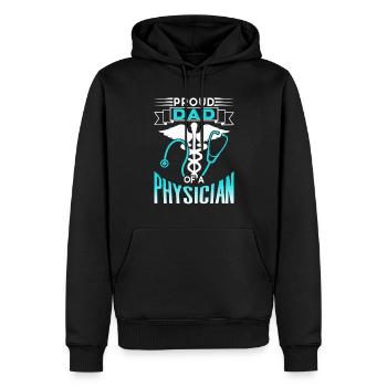 Fier père d’un médecin médecin médecin médecin médecin - Sweat à capuche Premium bio Homme - noir - Devant - Nico (187cm)