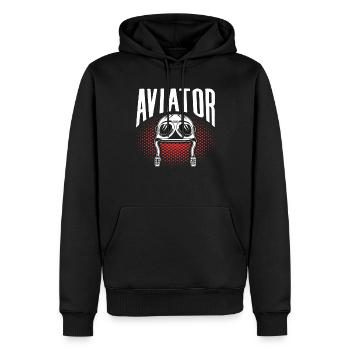 Flieger Jet Kleinflugzeug Pilot Leichtflugzeug - Männer Premium Bio Hoodie - Schwarz - Vorne - Nico (187cm)