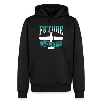 Future Pilot Leichtflugzeug Kleinflugzeug Jet - Männer Premium Bio Hoodie - Schwarz - Vorne - Nico (187cm)
