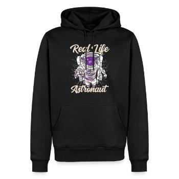 Real Life Astronaut Rakete Weltraum Astronomie - Männer Premium Bio Hoodie - Schwarz - Vorne - Nico (187cm)