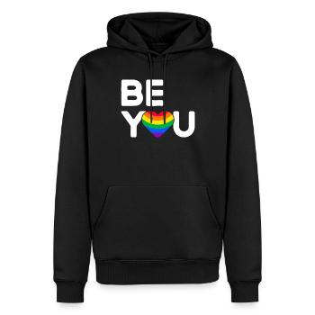 Be You Lgbt Flag Gay Pride - Sweat à capuche Premium bio Homme - noir - Devant - Nico (187cm)