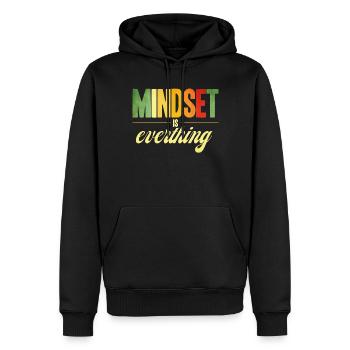 Mindset Is Everthing - Männer Premium Bio Hoodie - Schwarz - Vorne - Nico (187cm)
