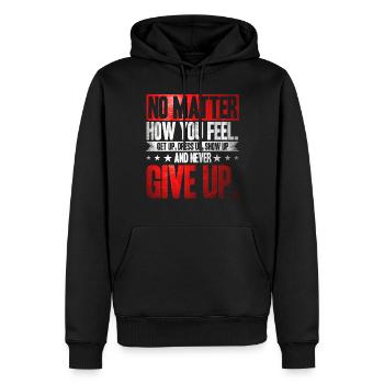 Motivation - Sweat à capuche Premium bio Homme - noir - Devant - Nico (187cm)