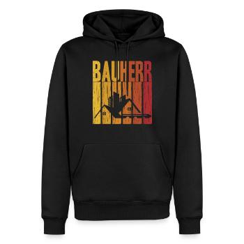 Bauherren - Männer Premium Bio Hoodie - Schwarz - Vorne - Nico (187cm)