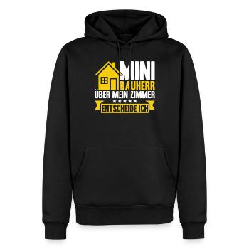 Bauherr Kinder Über Mein Zimmer Entscheide Ich - Männer Premium Bio Hoodie - Schwarz - Vorne - Nico (187cm)