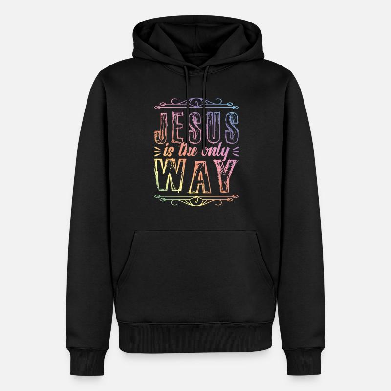 Jésus est le Chemin - Sweat à capuche Premium bio Homme - noir