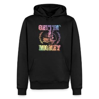 getting money - Männer Premium Bio Hoodie - Schwarz - Vorne - Nico (187cm)