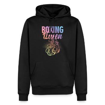 Boxing Queen - Männer Premium Bio Hoodie - Schwarz - Vorne - Nico (187cm)
