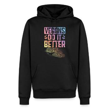 Nourriture végétalienne - Sweat à capuche Premium bio Homme - noir - Devant - Nico (187cm)